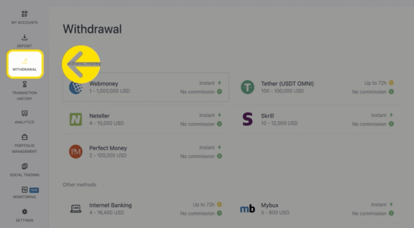 Deposit and Withdrawal on Exness using WebMoney