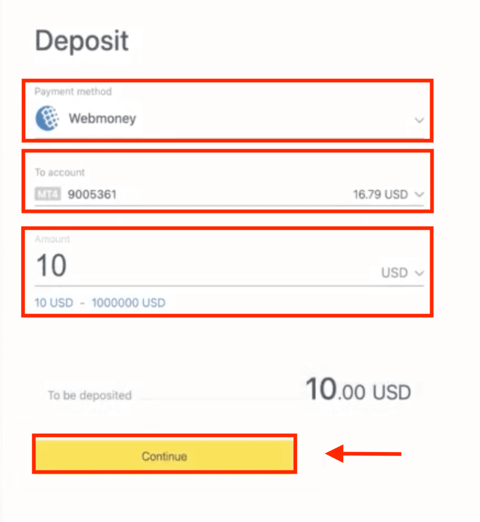 Deposit and Withdrawal on Exness using WebMoney