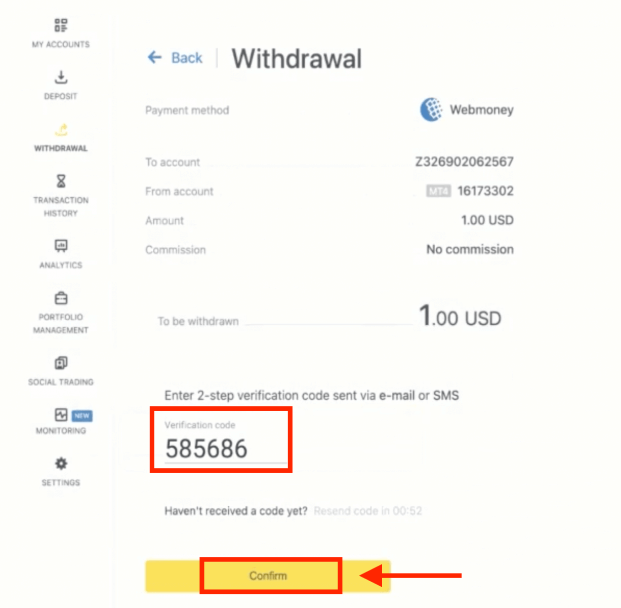 Deposit and Withdrawal on Exness using WebMoney