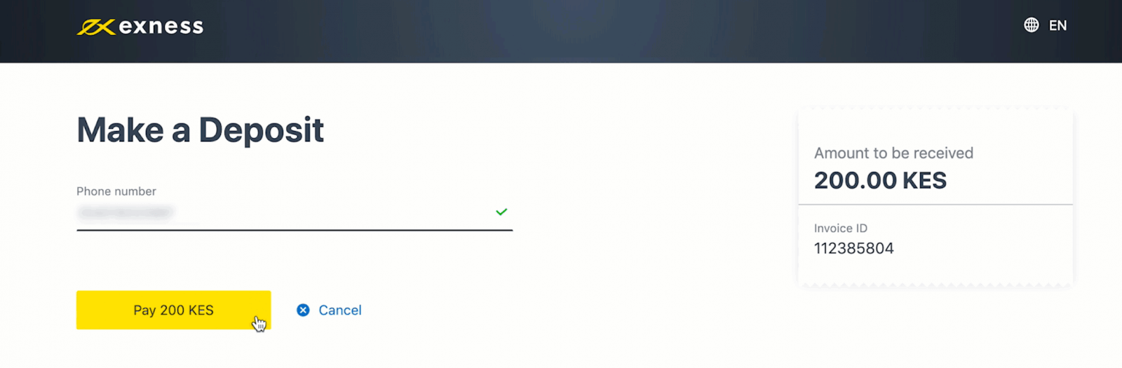 Deposit and Withdrawal using M-Pesa on Exness