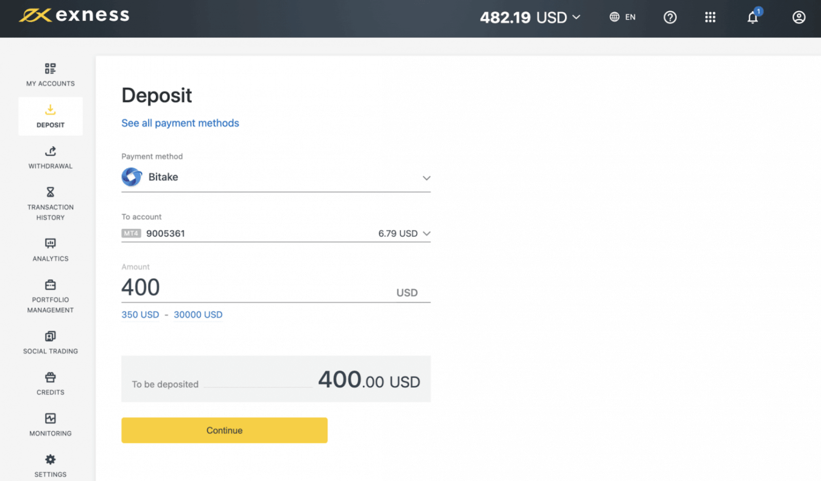 Exness Deposit and Withdraw Money in China