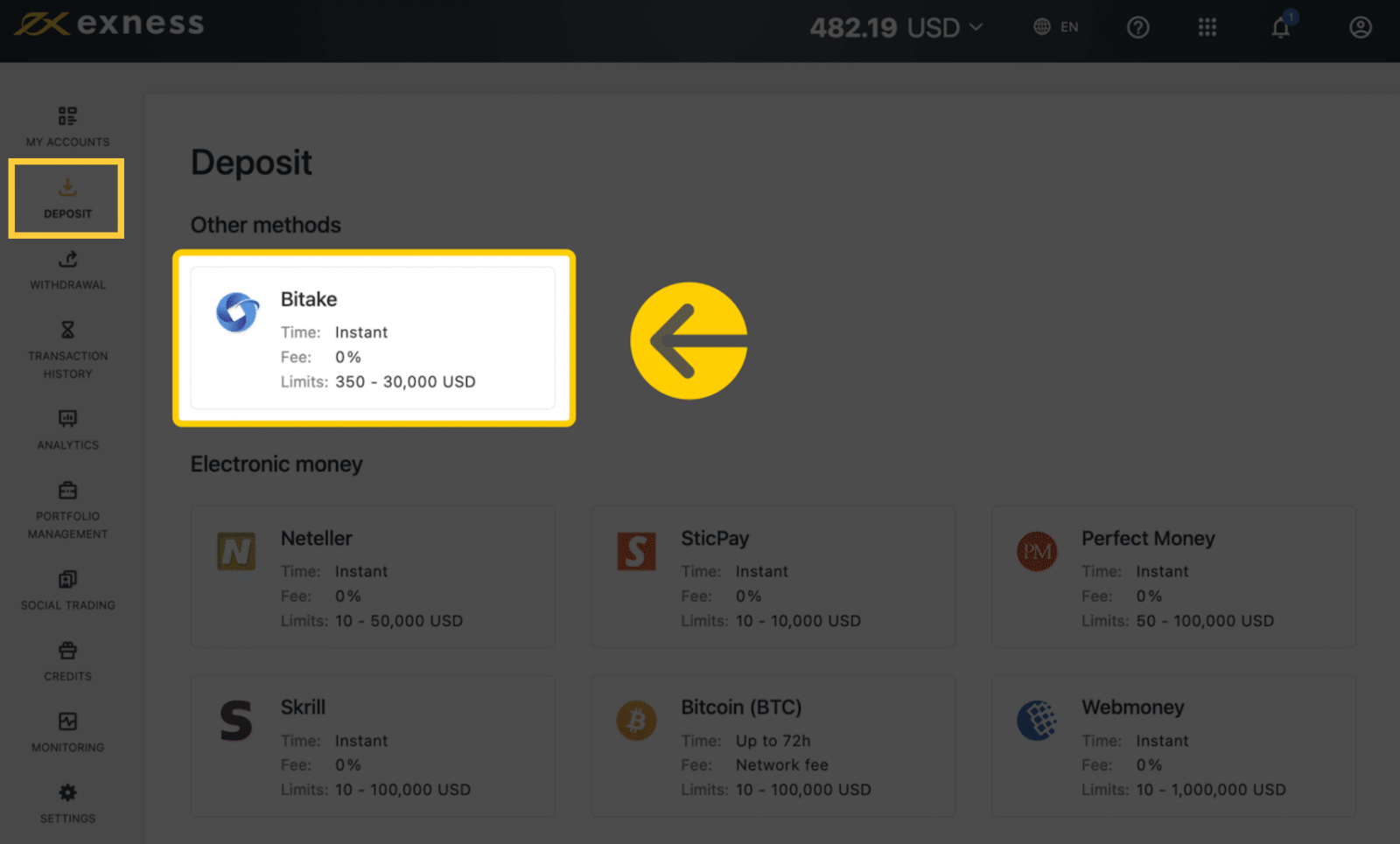 Exness Deposit and Withdraw Money in China
