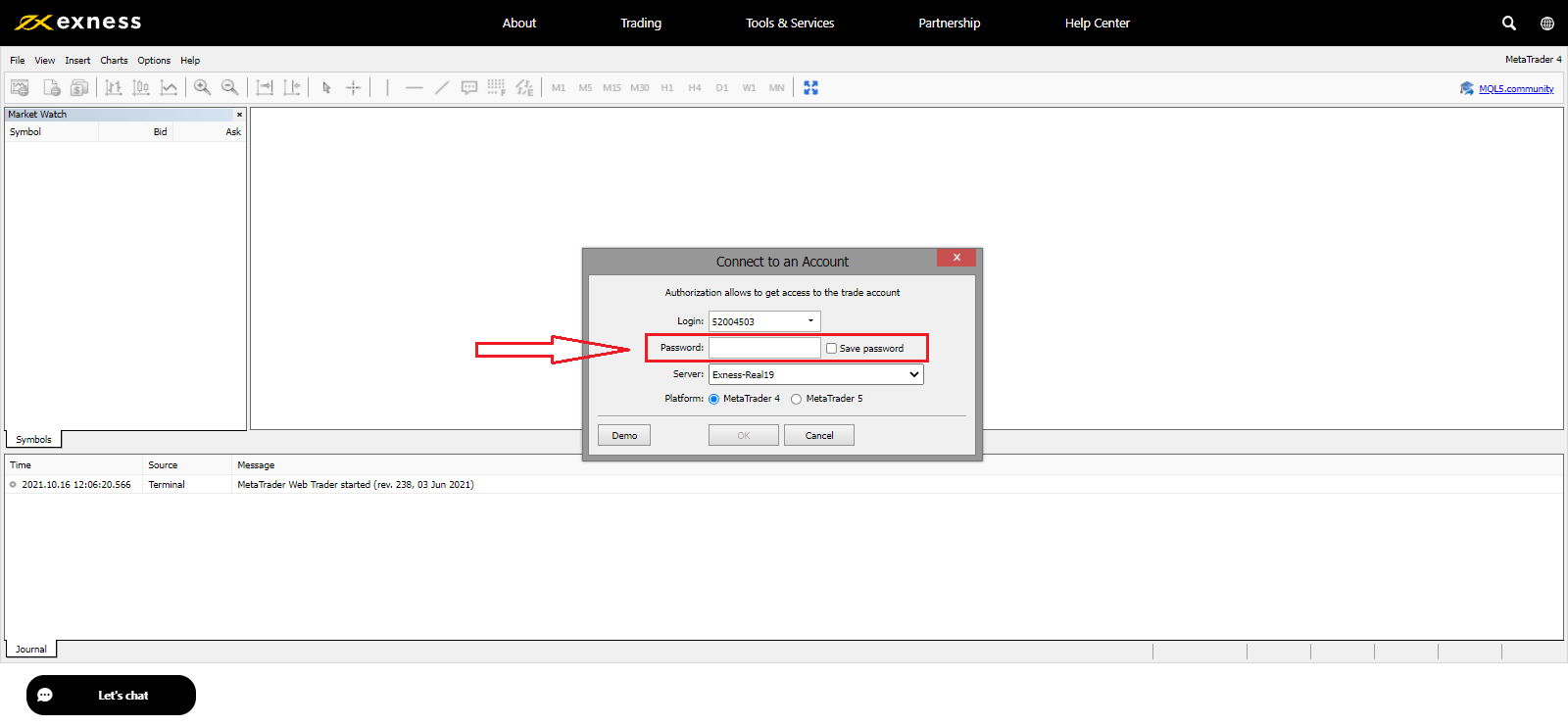 How to Login and start trading Forex on Exness