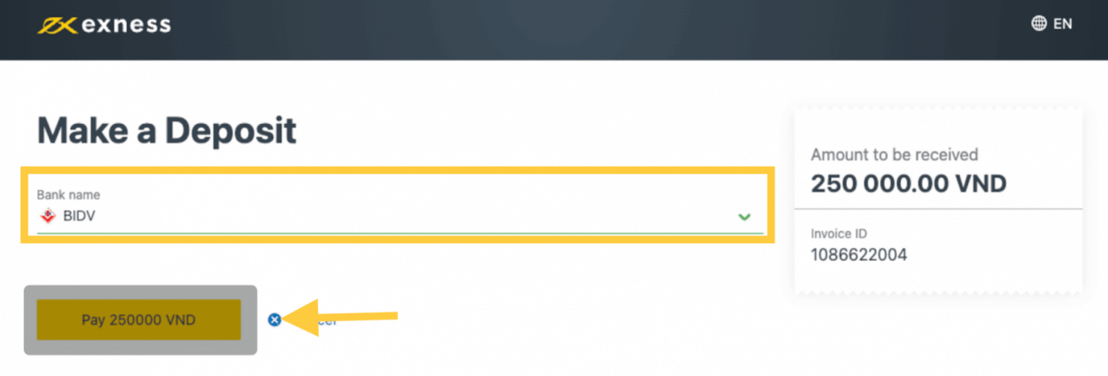 Exness Deposit and Withdraw Money in Vietnam