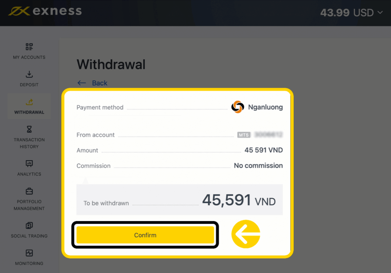 Exness Deposit and Withdraw Money in Vietnam