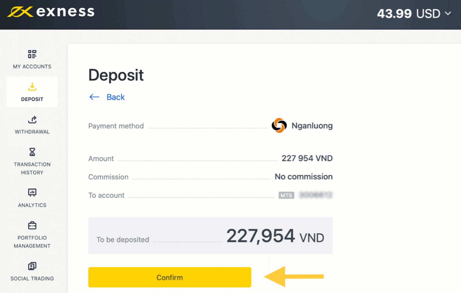 Exness Deposit and Withdraw Money in Vietnam