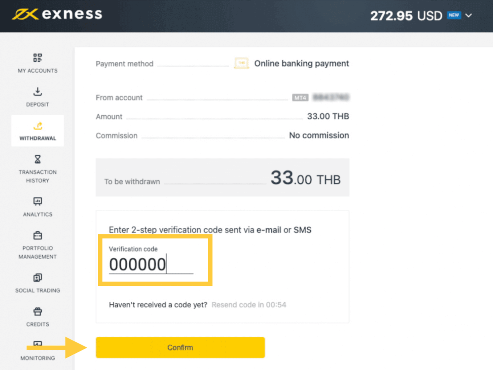 Exness Deposit and Withdraw Money in Thailand