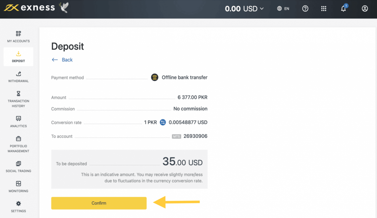 Exness Deposit and Withdraw Money in Pakistan