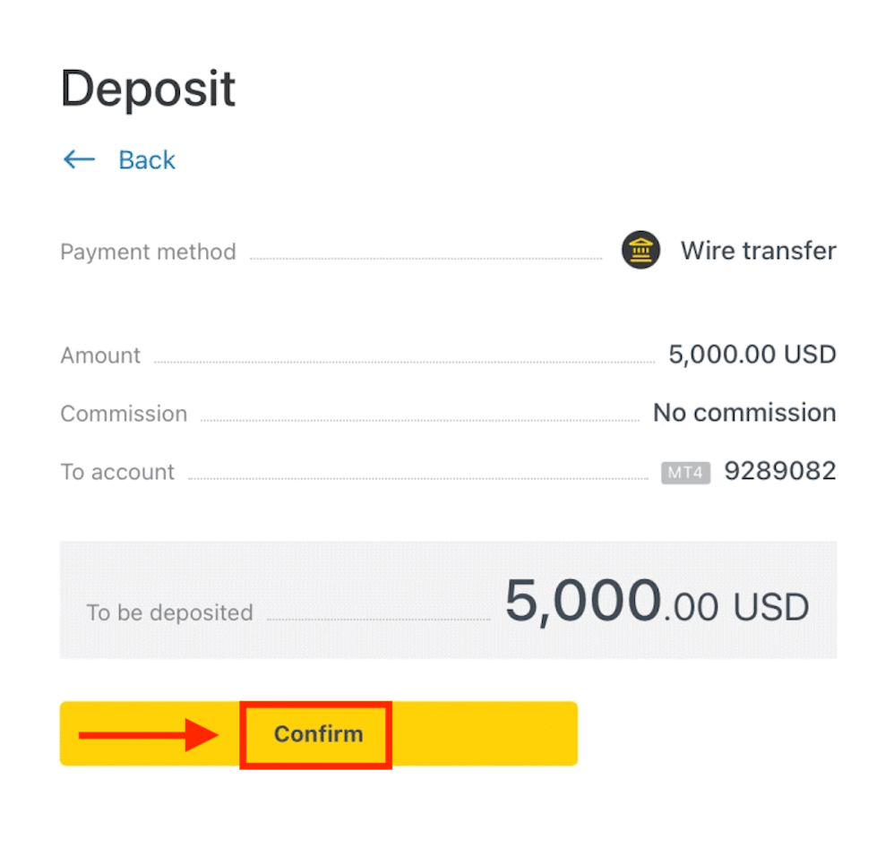Deposit and Withdrawal using Wire Transfers on Exness