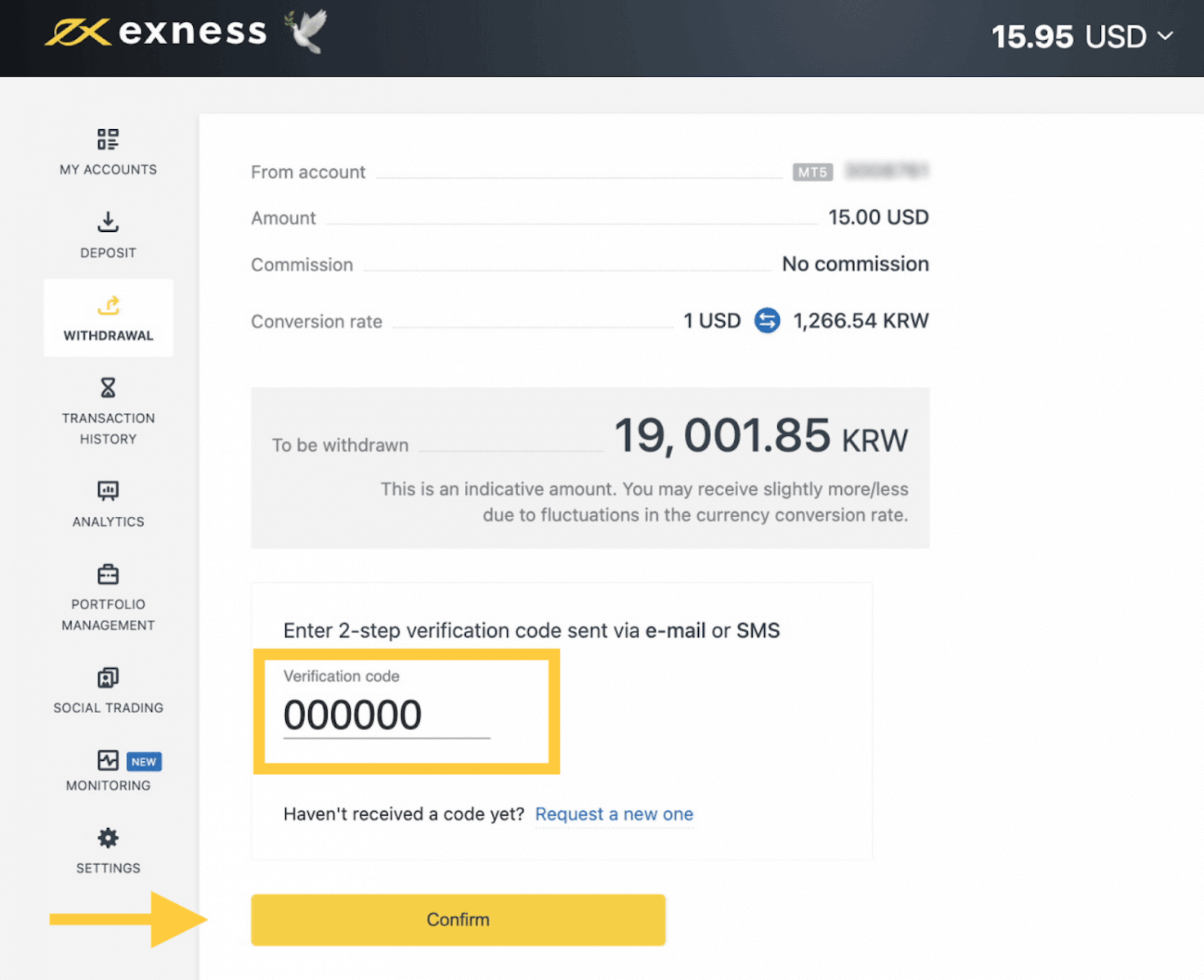 Exness Deposit and Withdraw Money in South Korea