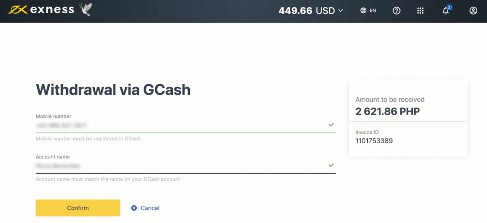 Exness Deposit and Withdraw Money in Philippines
