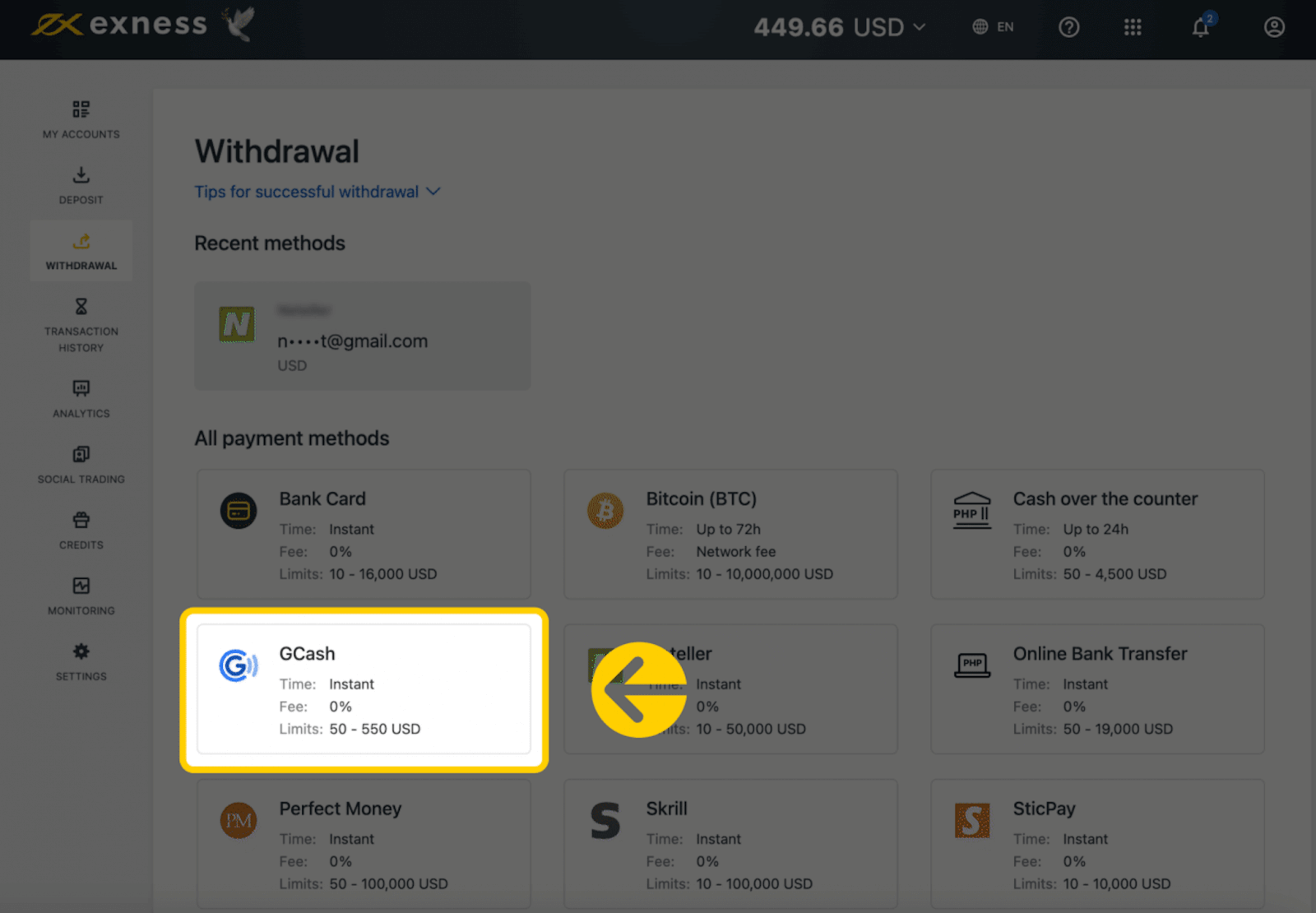 Exness Deposit and Withdraw Money in Philippines