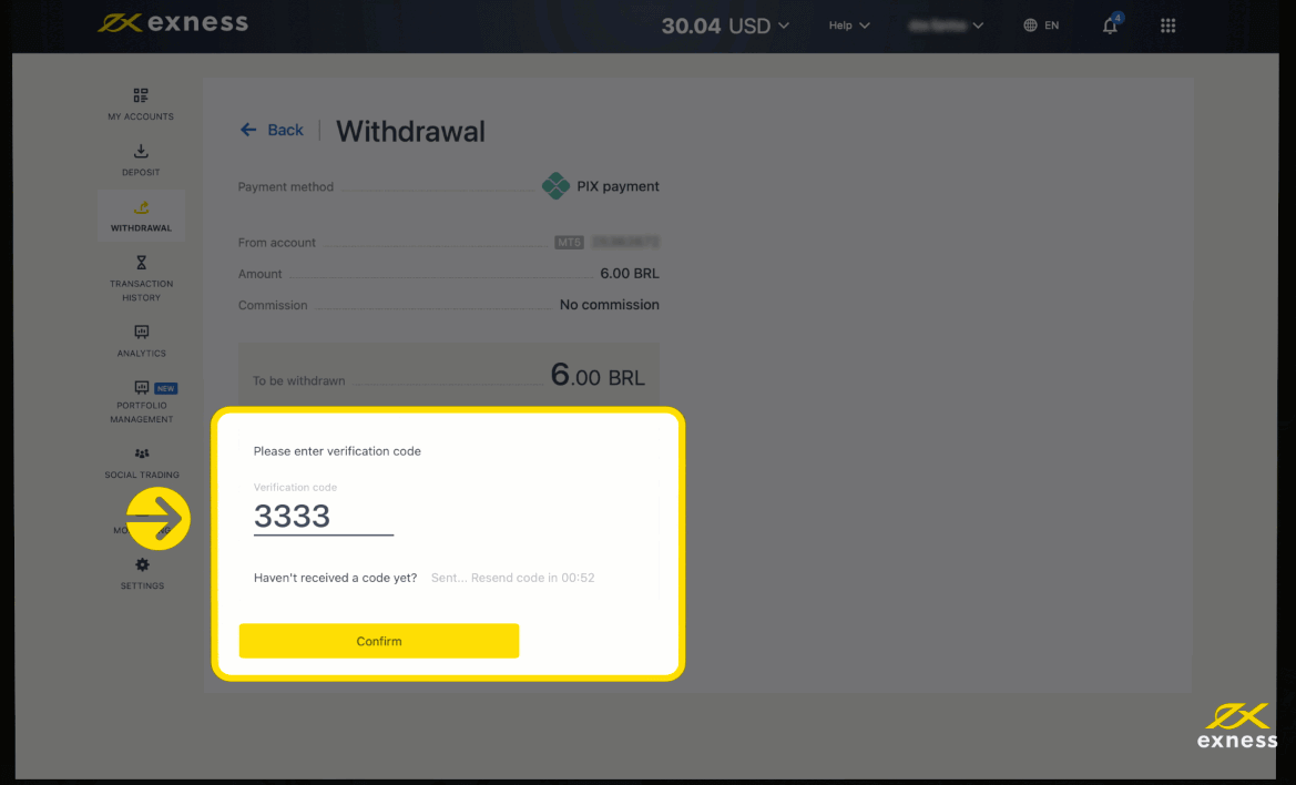 Exness Deposit and Withdraw Money in Brazil