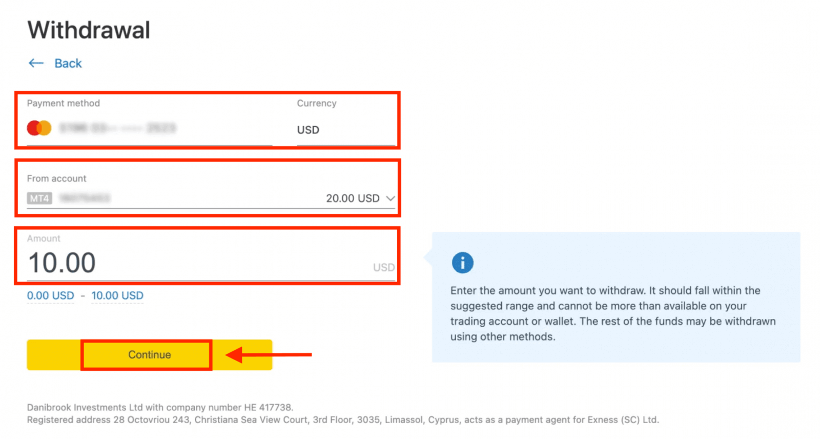 Deposit and Withdrawal on Exness using a Bank Card