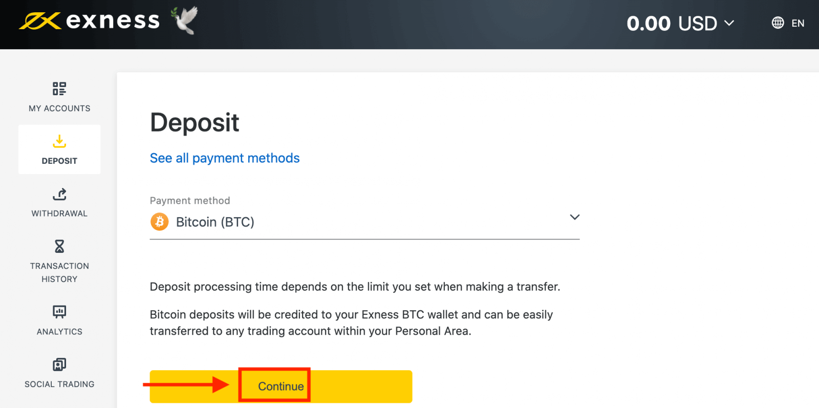 How To Deposit Money on Exness