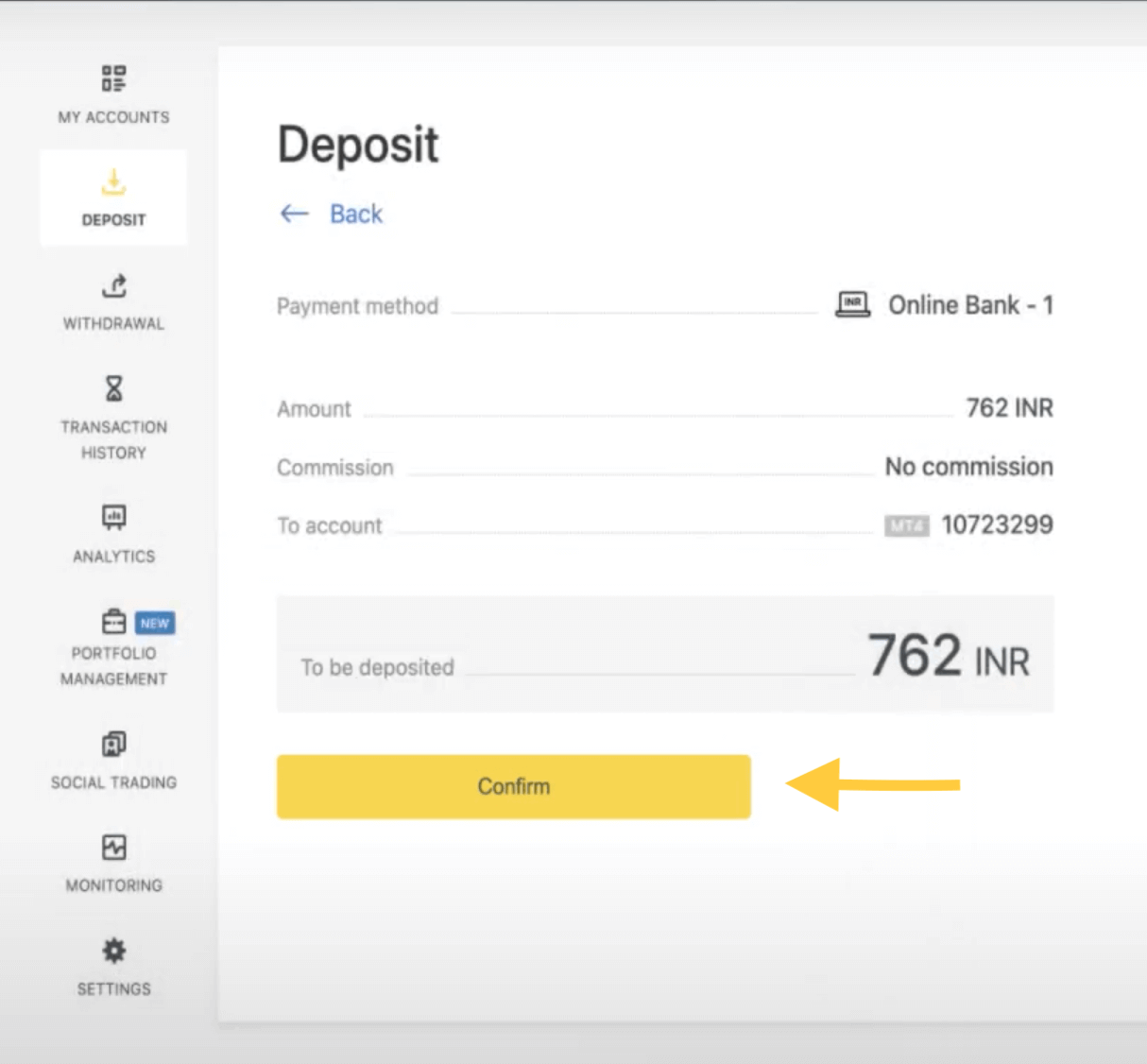 Exness Deposit and Withdraw Money in India