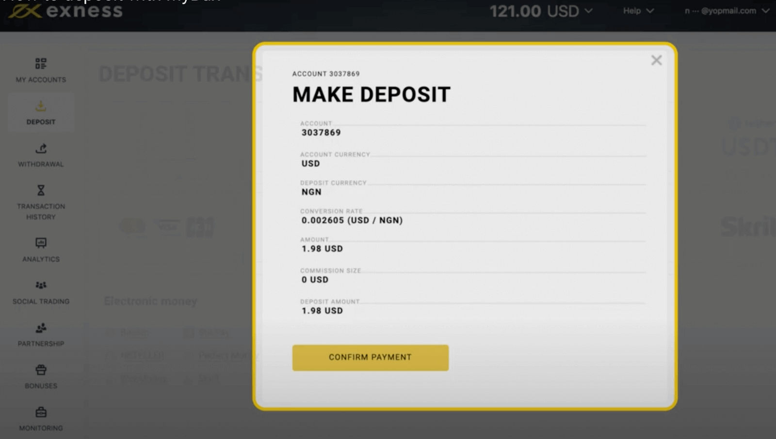 Exness Deposit and Withdraw Money in Africa Exness Deposit and Withdraw Money in Africa