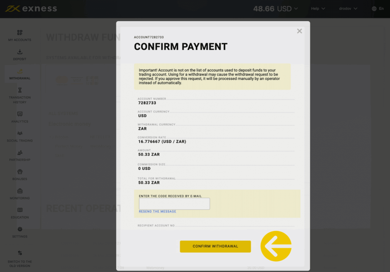 Exness Deposit and Withdraw Money in Africa