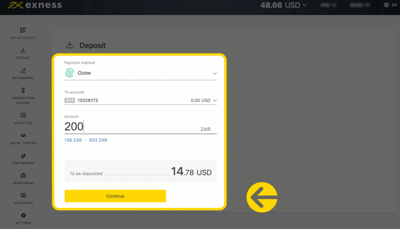 Exness Deposit and Withdraw Money in Africa