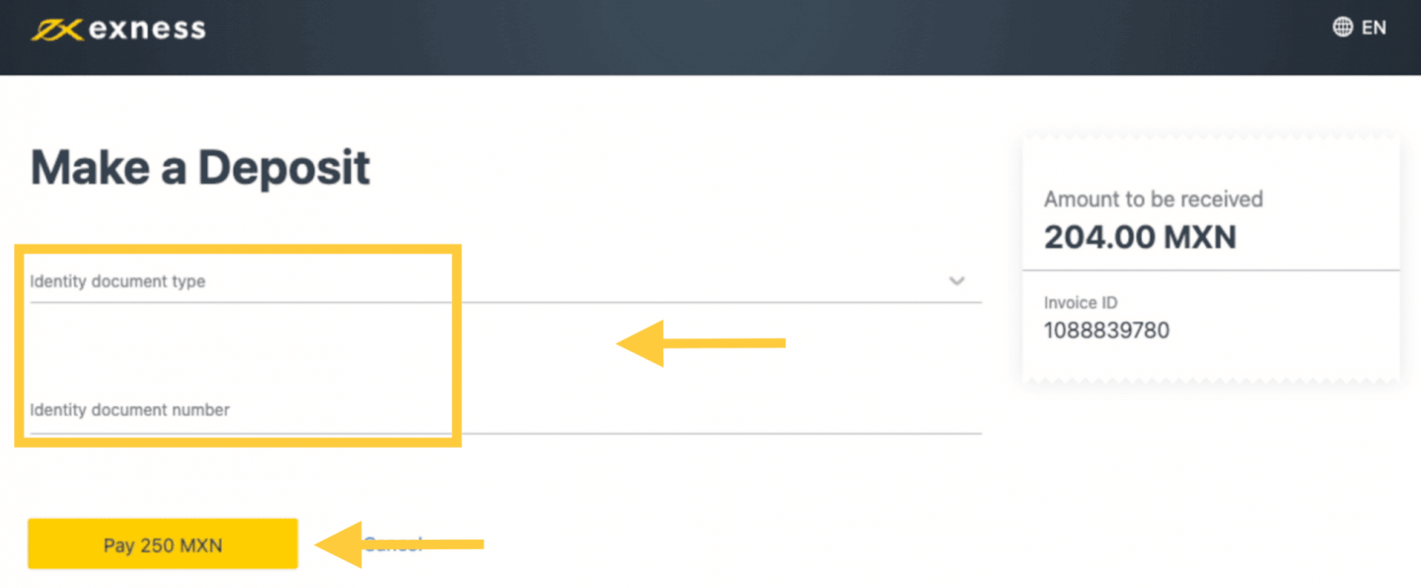 Exness Deposit and Withdraw Money in Mexico