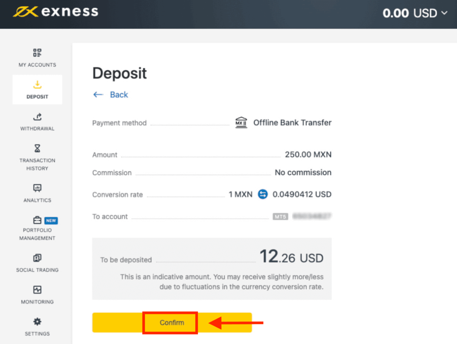 Exness Deposit and Withdraw Money in Mexico