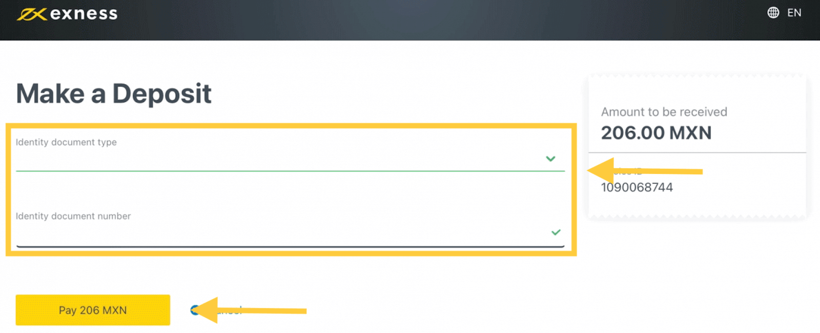 Exness Deposit and Withdraw Money in Mexico