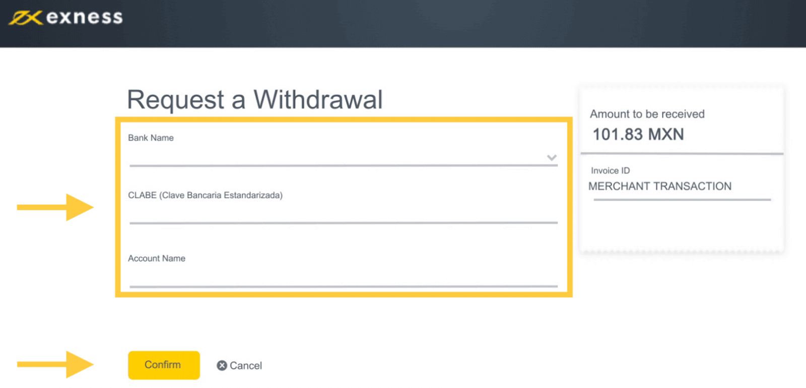 Exness Deposit and Withdraw Money in Mexico