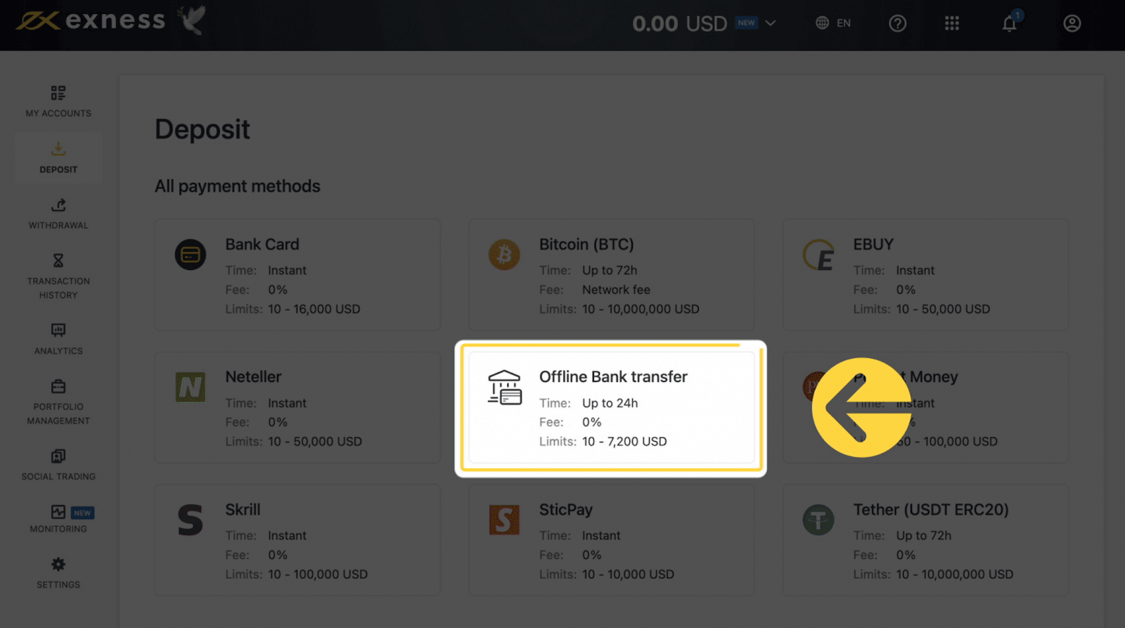 Exness Deposit and Withdraw Money in South Korea